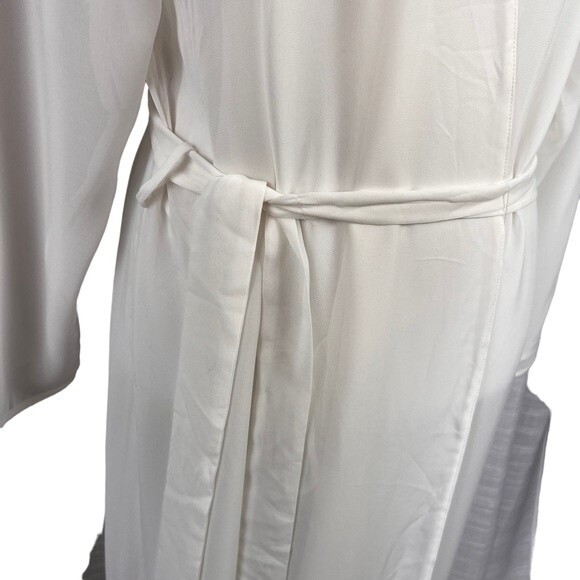 Belle Nuit Beaded Lace White Robe Small Medium Sheer Bridal Romantic - Picture 4 of 9